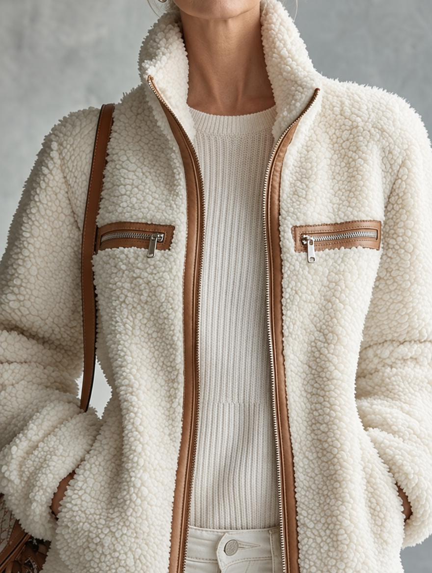 Brianna | Color Block Zip Front Jacket