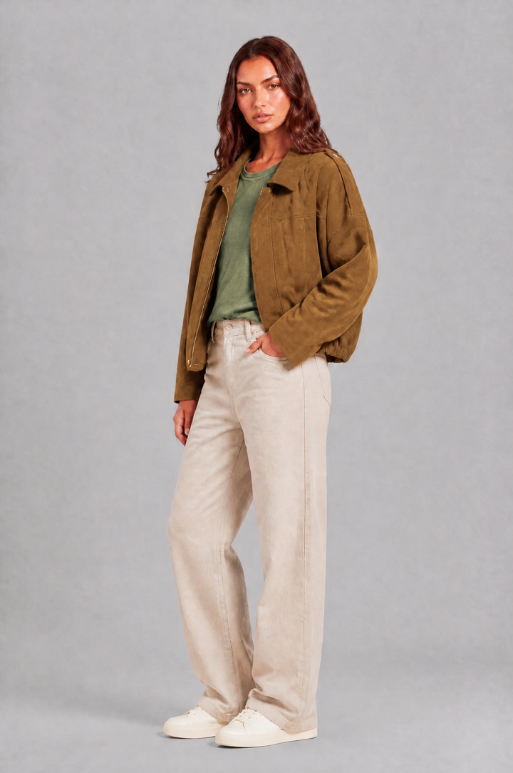 Sloane | Oversized Cropped Zip Jacket