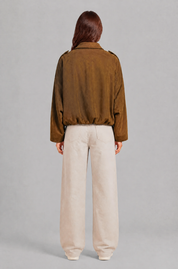 Sloane | Oversized Cropped Zip Jacket