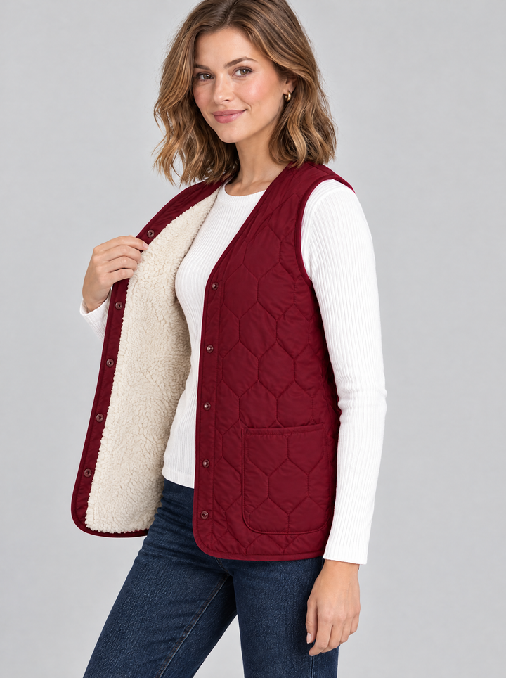 Ingrid | Honeycomb Quilted Snap Vest