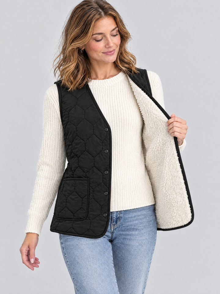 Ingrid | Honeycomb Quilted Snap Vest