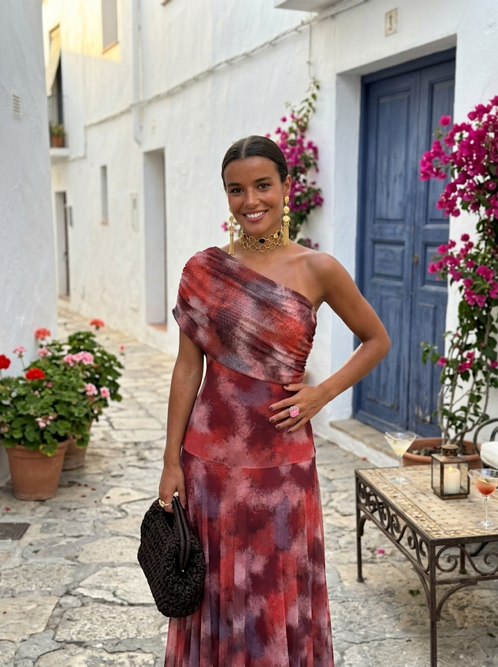 Jordan | One-Shoulder Print Maxi Dress for Women