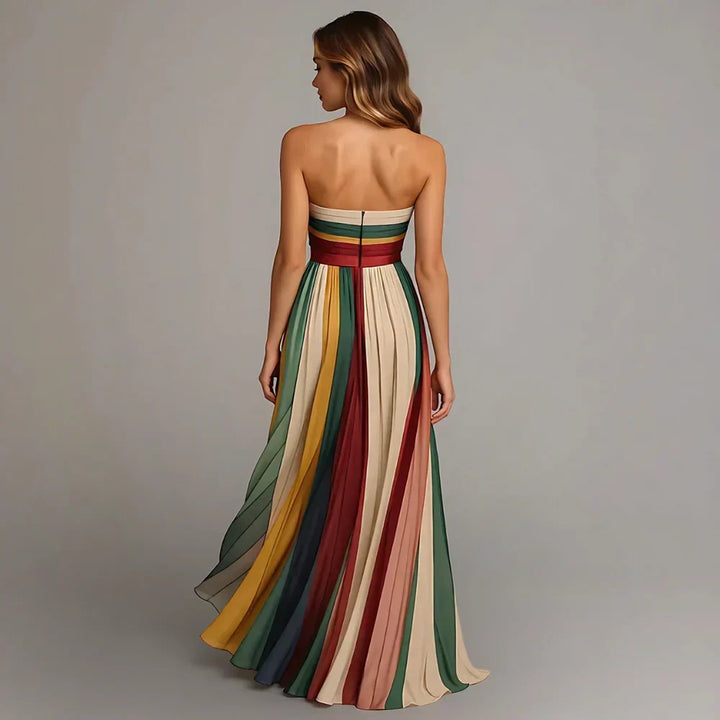 Megan | Strapless Pleated Maxi Dress for Women