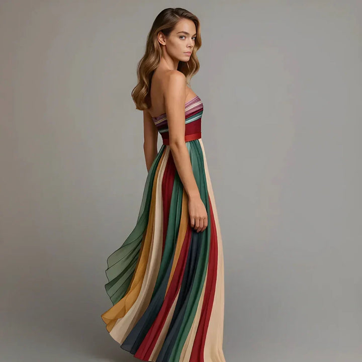 Megan | Strapless Pleated Maxi Dress for Women