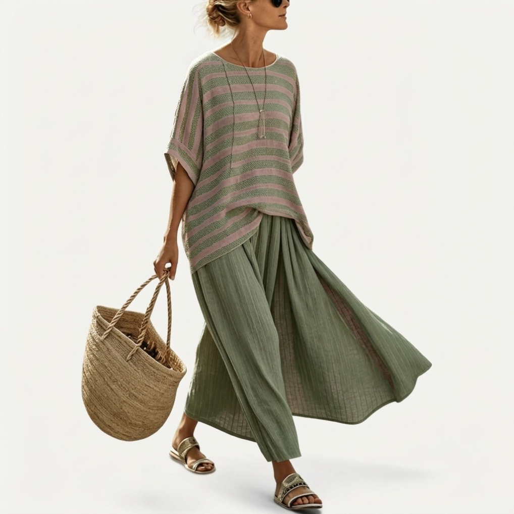 Margot | Relaxed Top and Wide-Leg Pants Two-Piece Set for Women