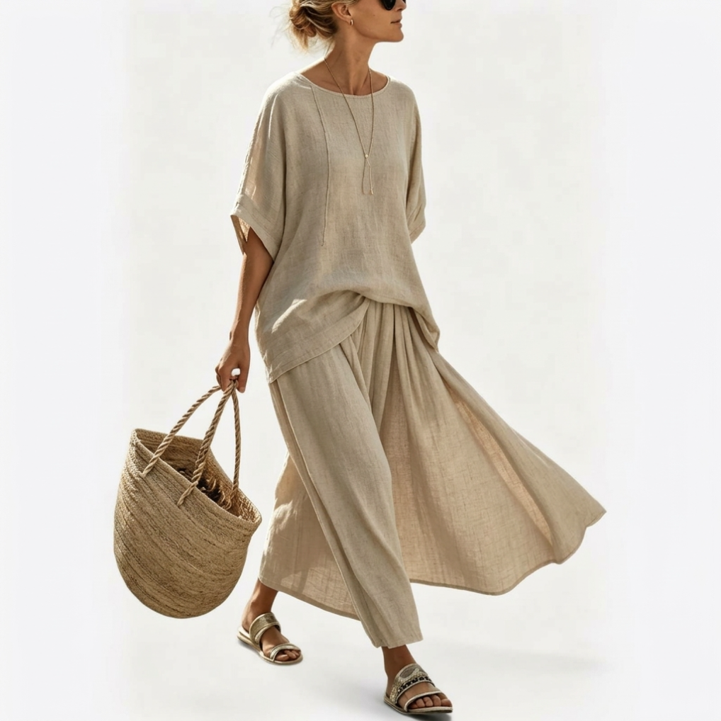 Margot | Relaxed Top and Wide-Leg Pants Two-Piece Set for Women
