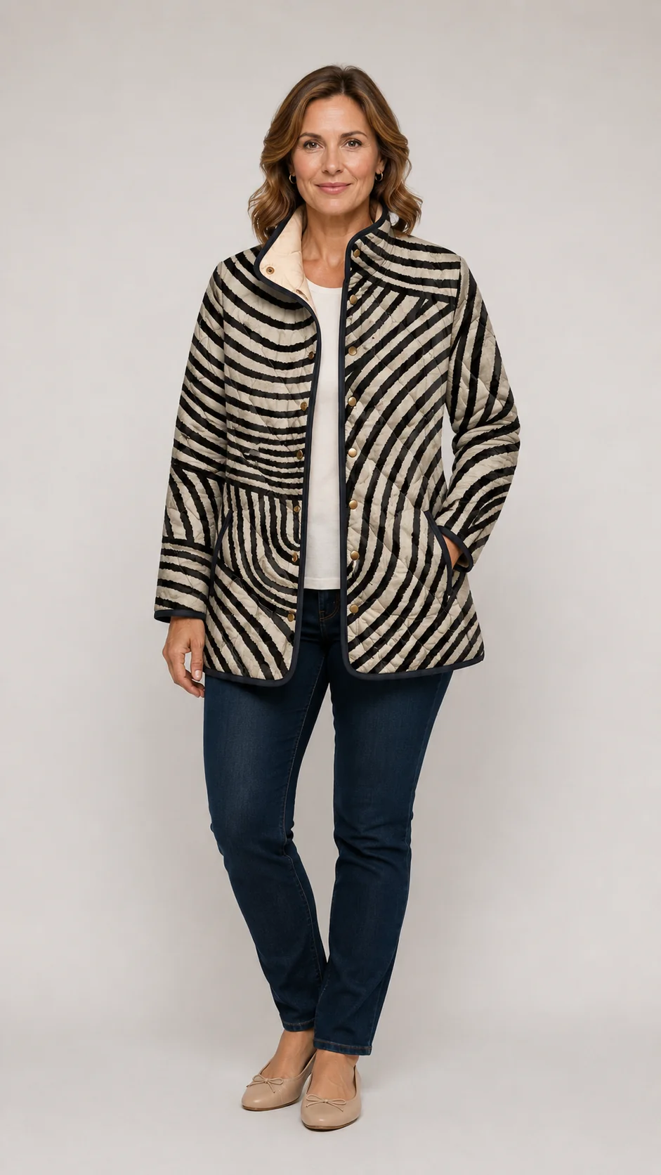 Sylvie | Circle-Print Quilted Jacket