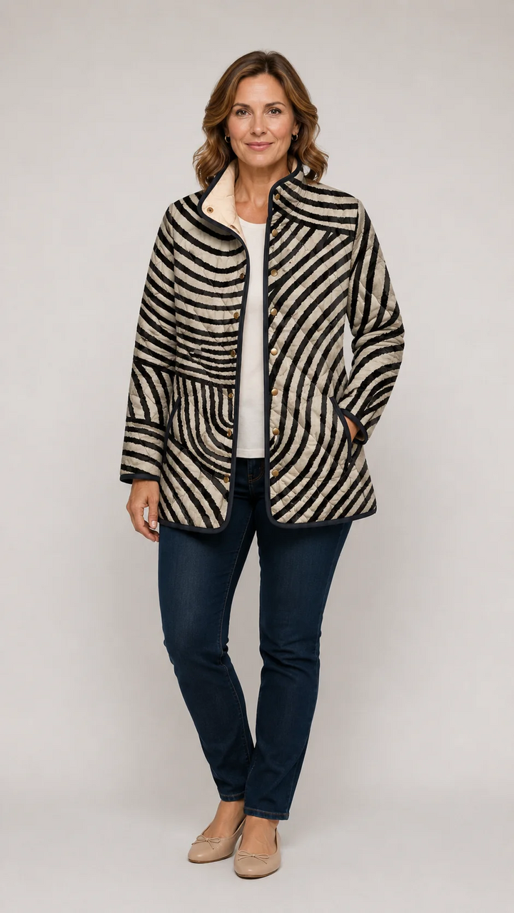 Sylvie | Circle-Print Quilted Jacket