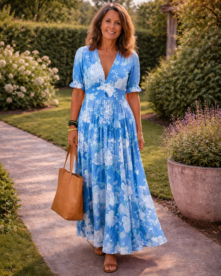 Lacey | Floral V-Neck Maxi Dress for Women