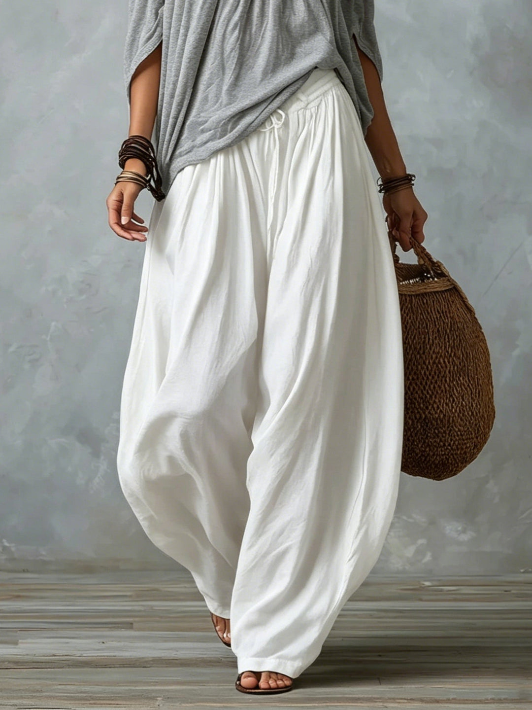 Leslie off-shoulder two-piece set by Bennett and Lowe, featuring a bohemian-inspired flowy top and matching skirt on a model.