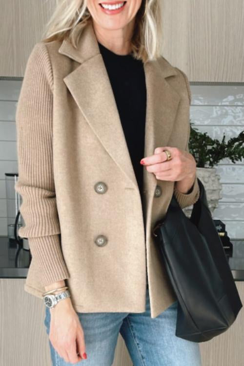 Amelia™ | Stylish Blazer with Knitted Sleeves
