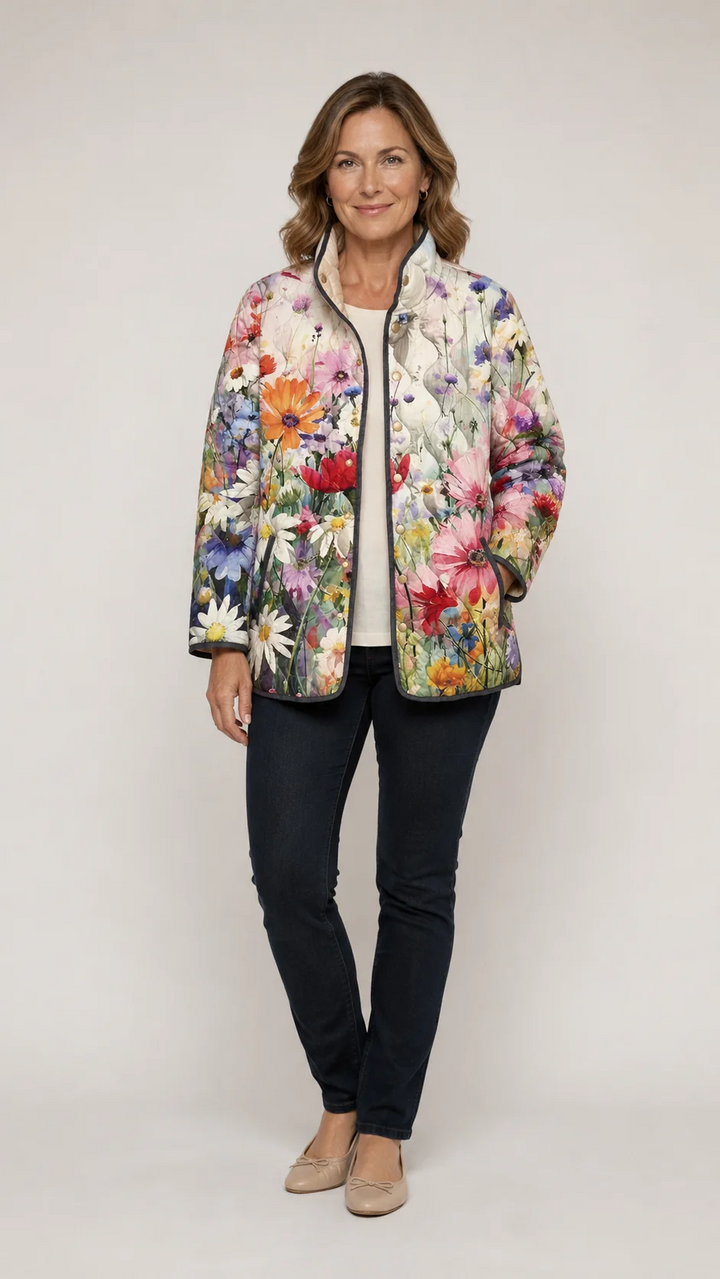 Delphine | Vintage Floral Quilted Jacket