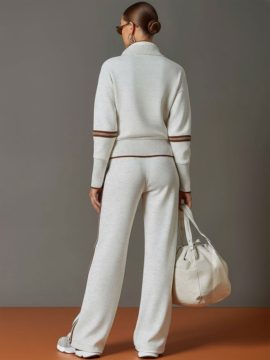 Christine blouse and wide-leg pants set by Bennett and Lowe, featuring a stylish, coordinated outfit in neutral tones.
