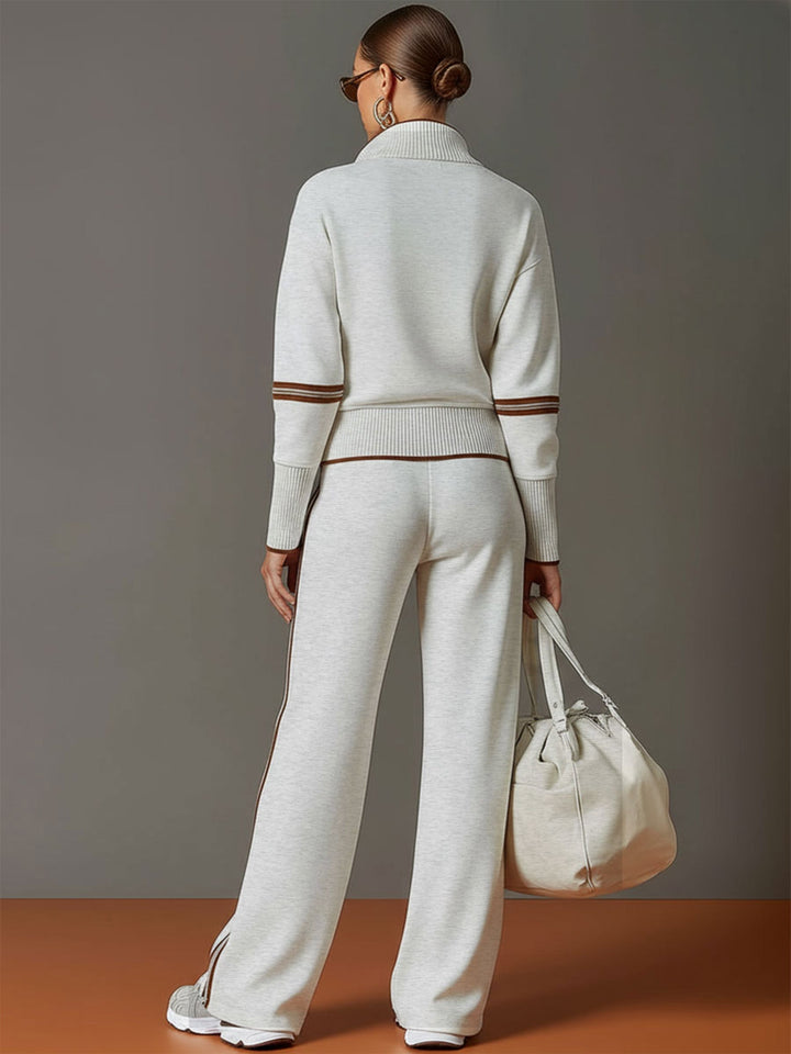 Christine blouse and wide-leg pants set by Bennett and Lowe, featuring a stylish, coordinated outfit in neutral tones.