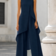 Martina | High-Neck Sculpted Wide-Leg Jumpsuit for Women