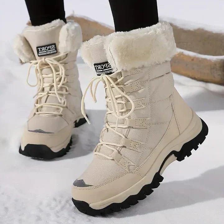 Bennett and Lowe Tove lace-up cuffed snow boots with faux fur lining for women