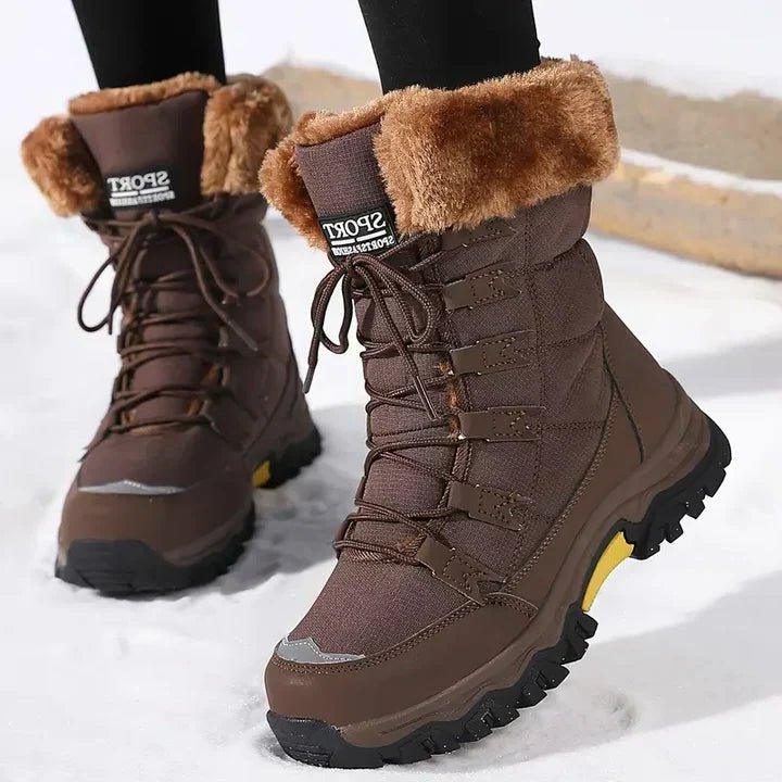 Bennett and Lowe Tove women's lace-up snow boots with faux-fur lining and cuffed design