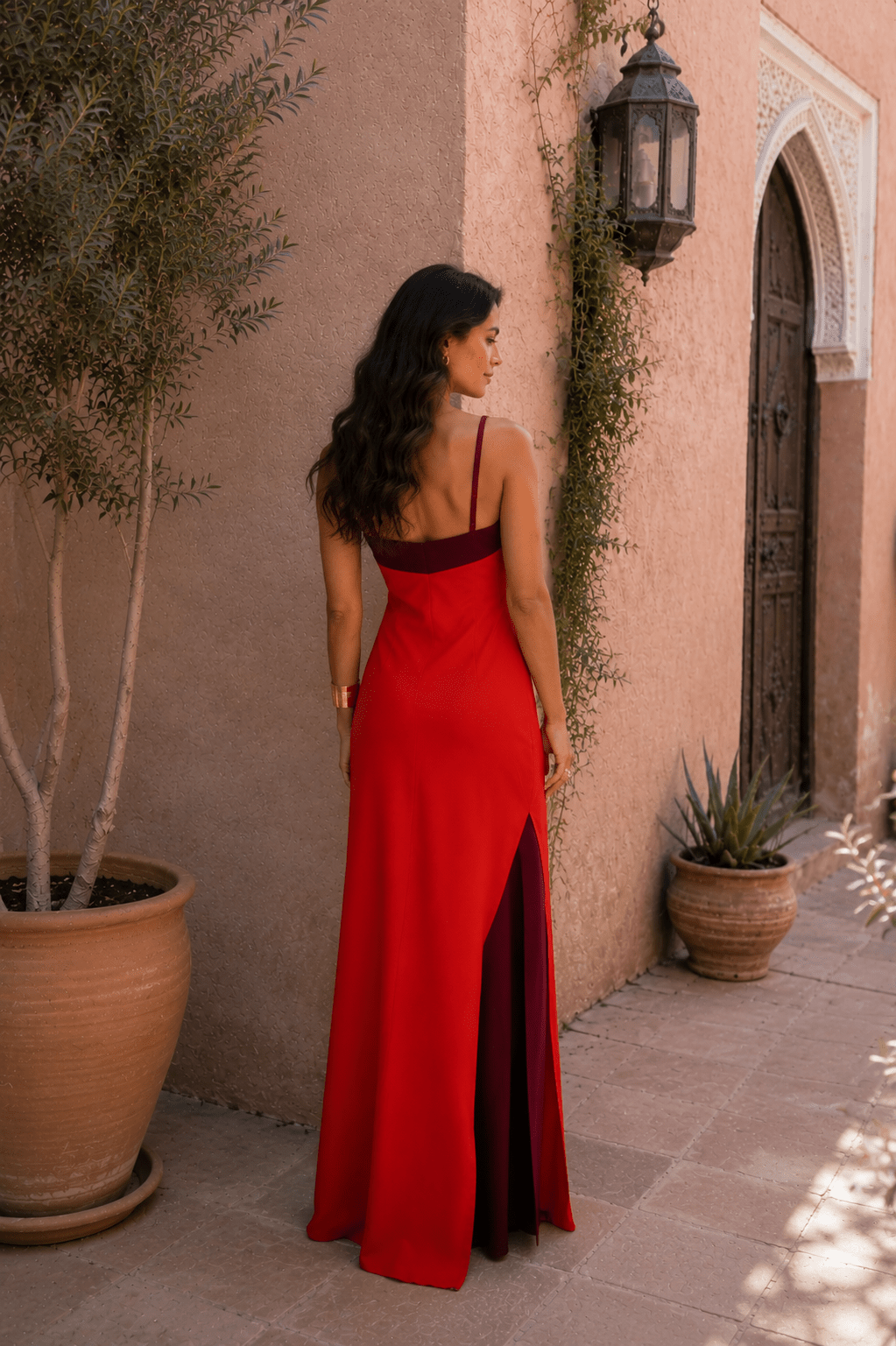 Imported Bennett and Lowe Elisa halter-neck slit maxi dress for women, featuring a flowing silhouette and elegant design.