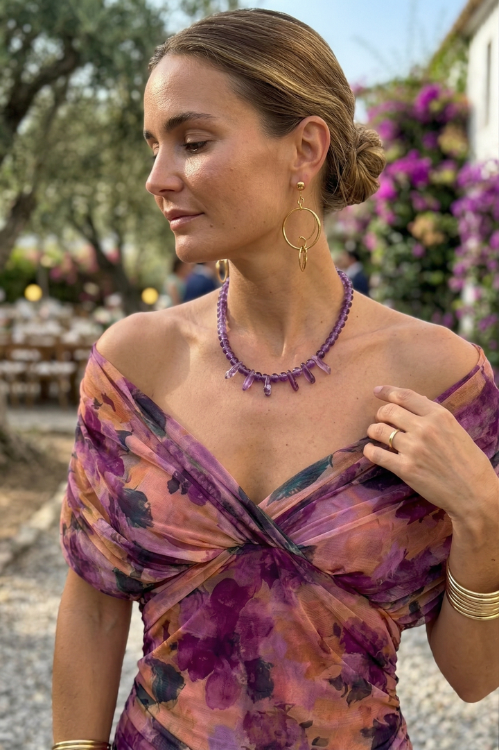 Bennett and Lowe Paula V-Neck Maxi Dress for Women, long flowing dress with V-neck, in a soft, elegant fabric.