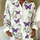 Noelle | Butterfly-Print Button Blouse