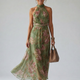 Mirelle | Gathered Halter Midi Dress