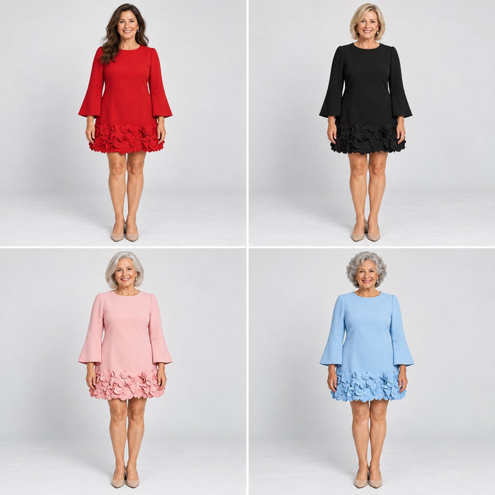 Petra | Flared Sleeve Flower Hem Mini