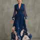 Seraphine | Floral-Hem V-Neck Maxi Dress