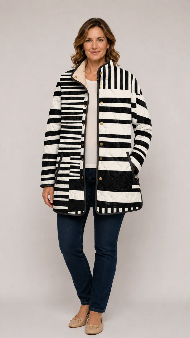 Josephine | Abstract-Print Quilted Jacket