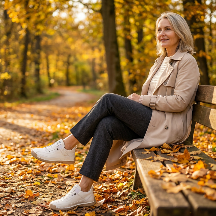 Rosie Bennett and Lowe women's supportive comfort sneakers with breathable design and cushioned insoles for all-day wear.
