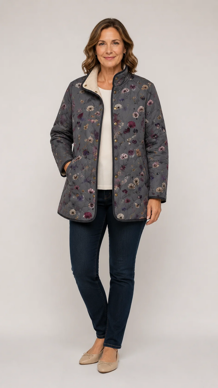 Camille | Vintage Floral Quilted Jacket