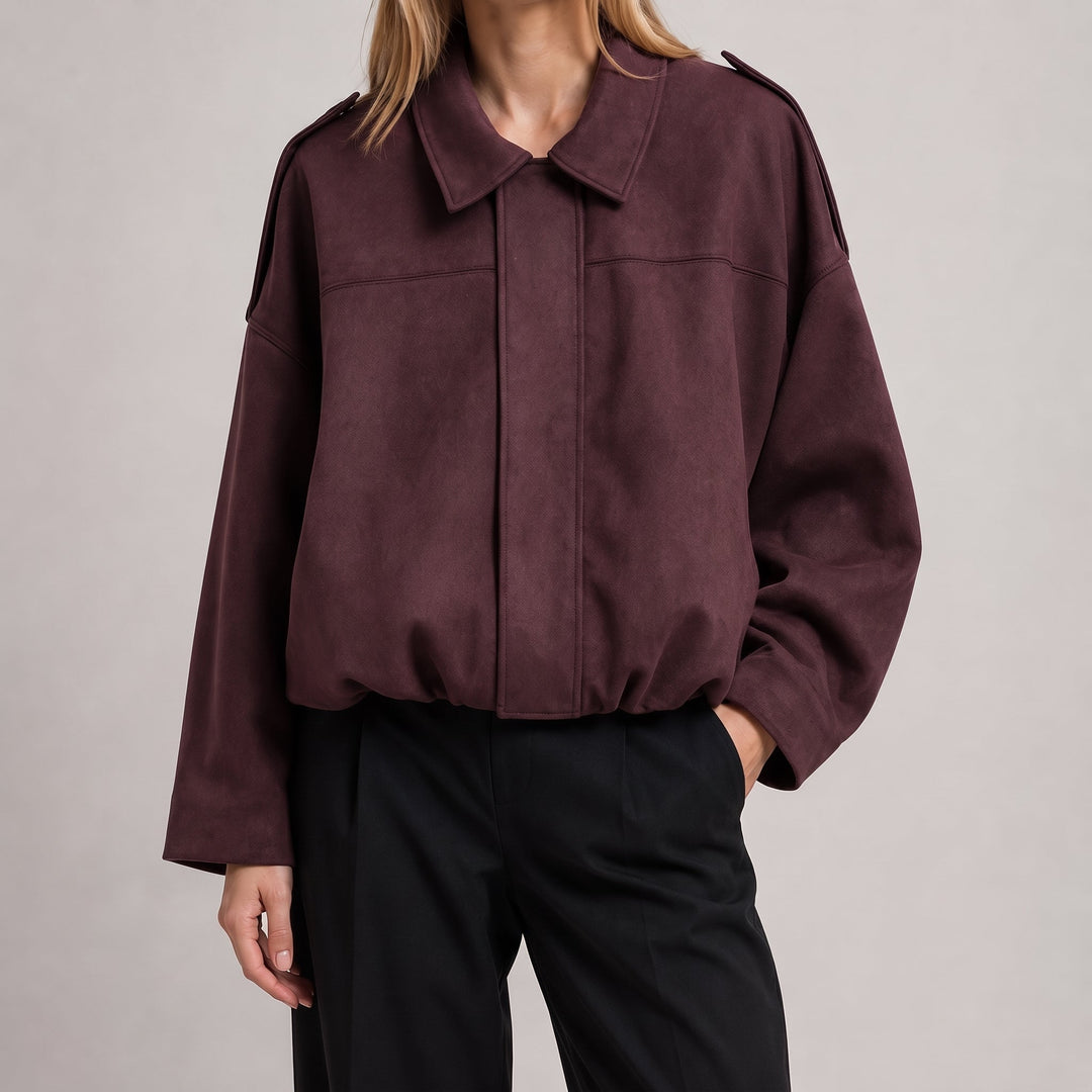 Juno | Cropped Oversized Bomber Jacket