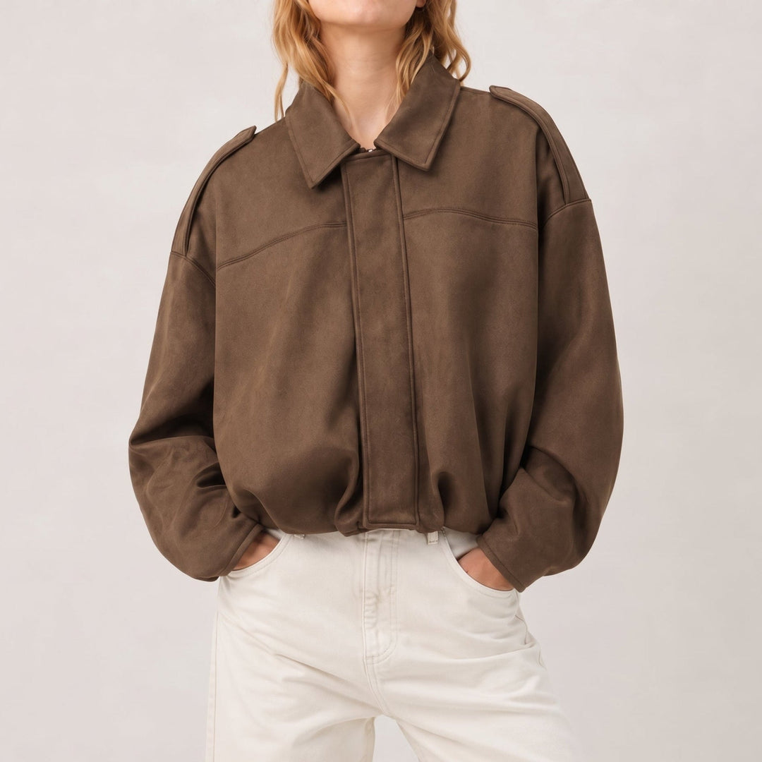 Juno | Cropped Oversized Bomber Jacket