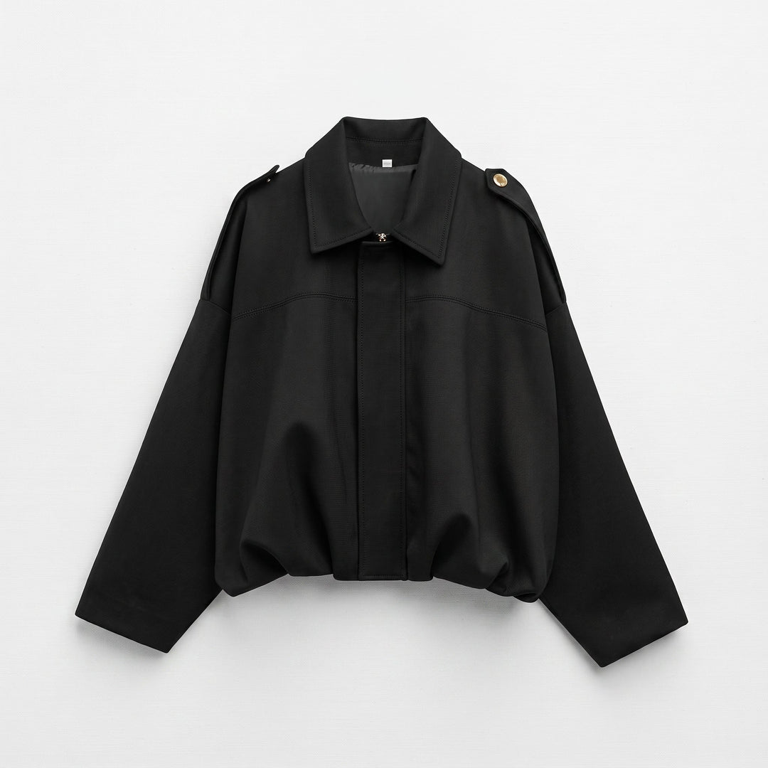 Juno | Cropped Oversized Bomber Jacket