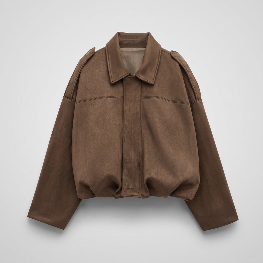Juno | Cropped Oversized Bomber Jacket