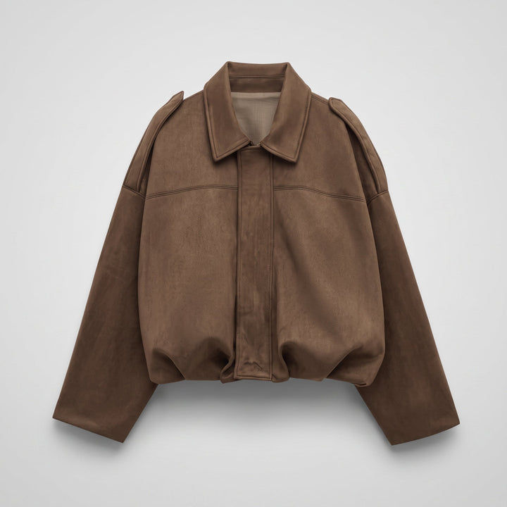 Juno | Cropped Oversized Bomber Jacket