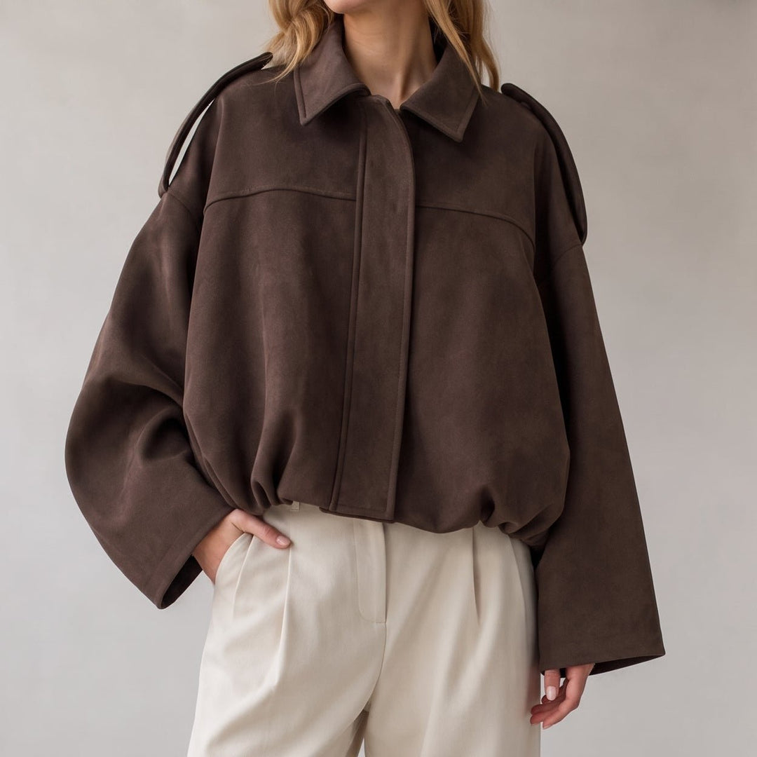 Juno | Cropped Oversized Bomber Jacket