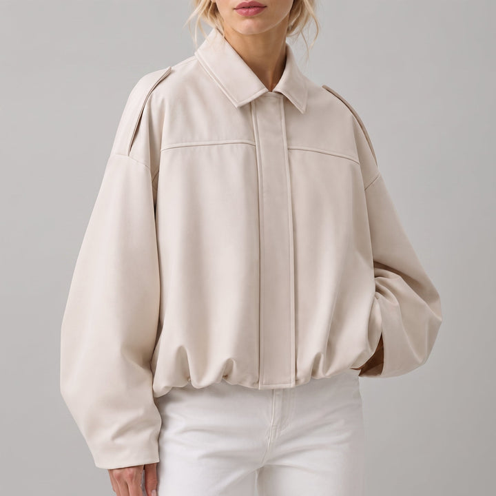 Juno | Cropped Oversized Bomber Jacket