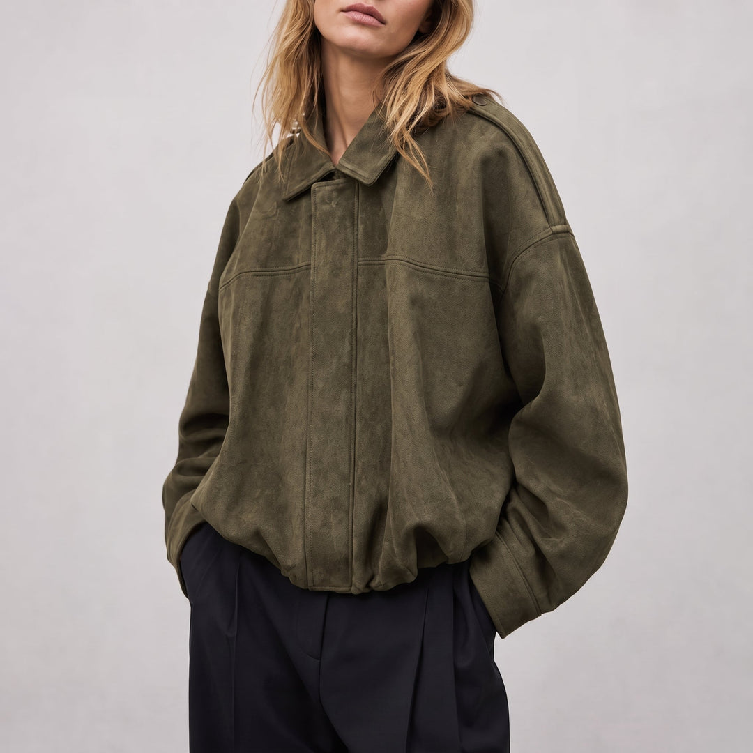 Juno | Cropped Oversized Bomber Jacket