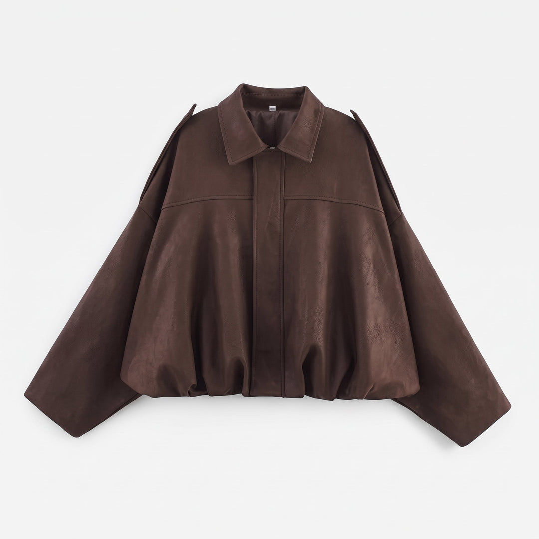 Juno | Cropped Oversized Bomber Jacket