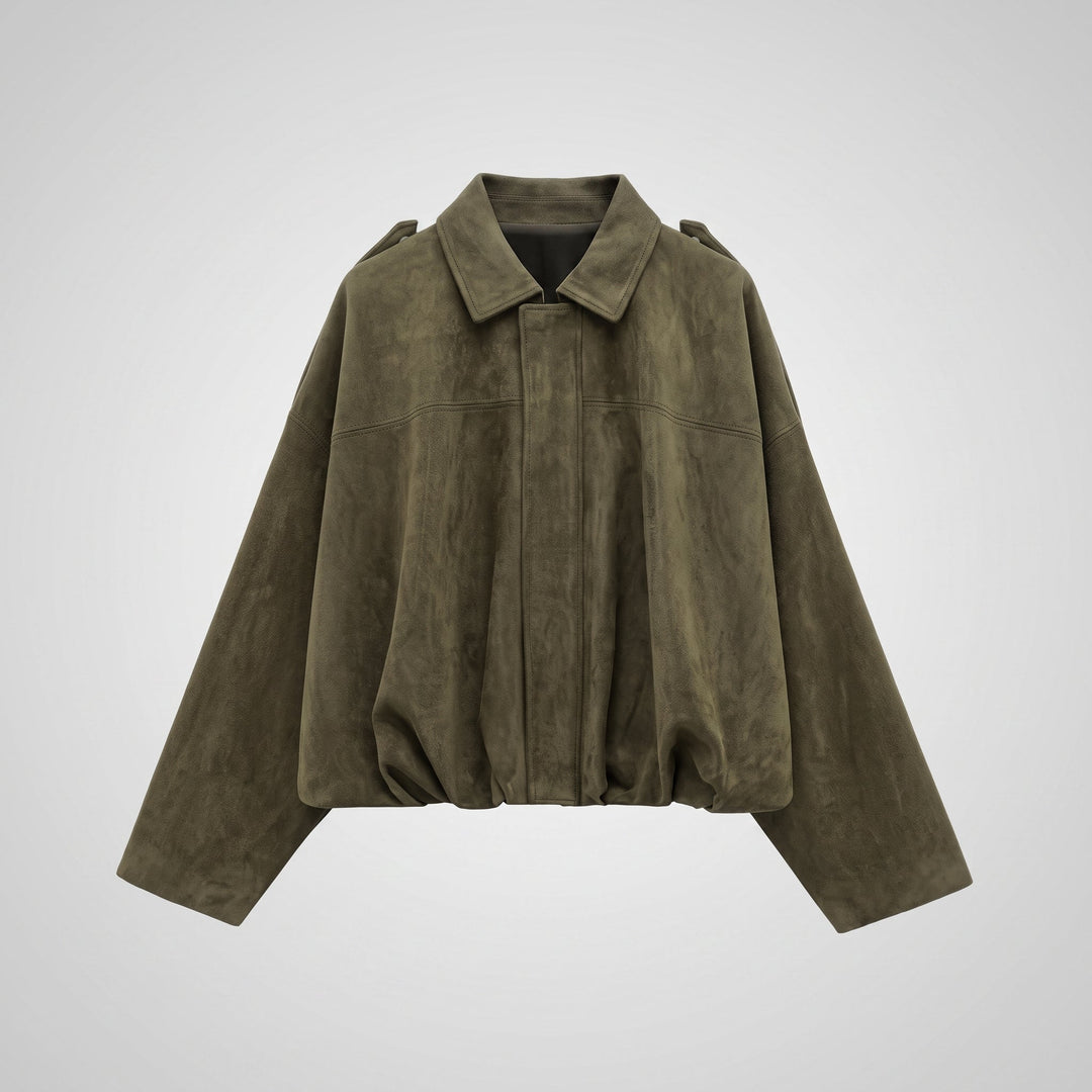 Juno | Cropped Oversized Bomber Jacket