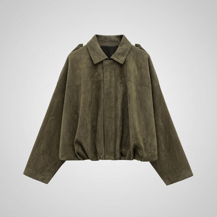 Juno | Cropped Oversized Bomber Jacket