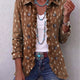 Nolinda | Bohemian Animal-Print Ruffled Jacket for Women