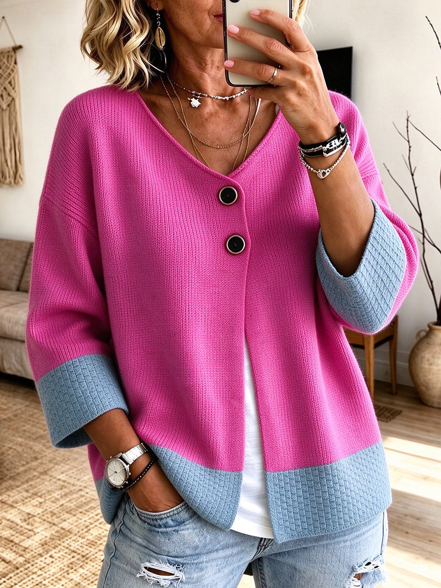 Tabitha | Color Block Button Cardigan