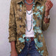 Sundara | Boho Gradient Floral Ruffle Jacket for Women