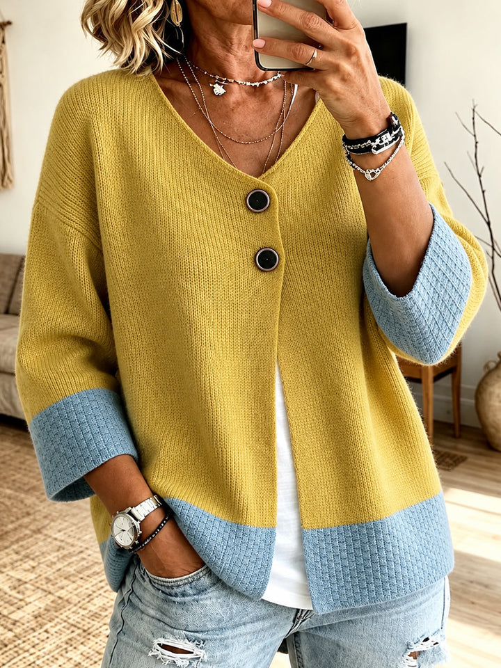 Tabitha | Color Block Button Cardigan