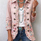 Bettany | Floral Ruffle Button-Front Jacket for Women
