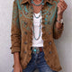 Goldenridge | Paisley Print Ruffle Jacket for Women