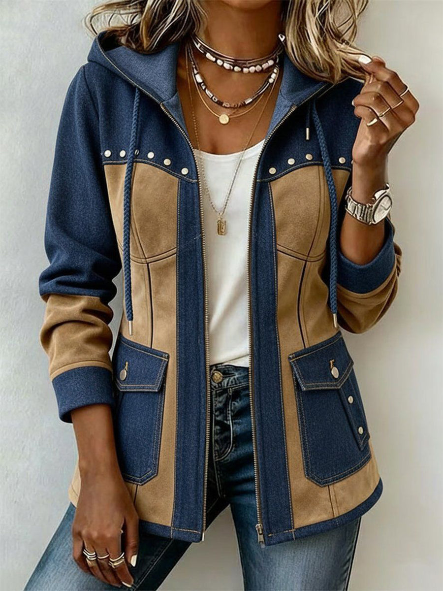 Sadie western-inspired two-tone women's jacket by Bennett and Lowe, featuring a stylish two-tone design and classic western details.
