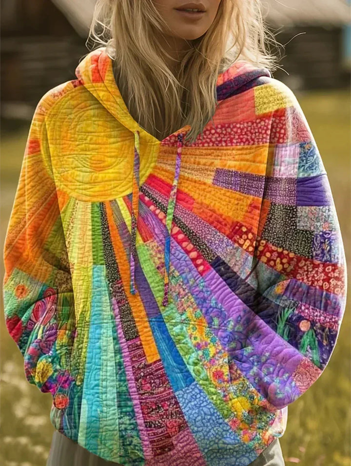 Dawnella | Patchwork Print Hoodie