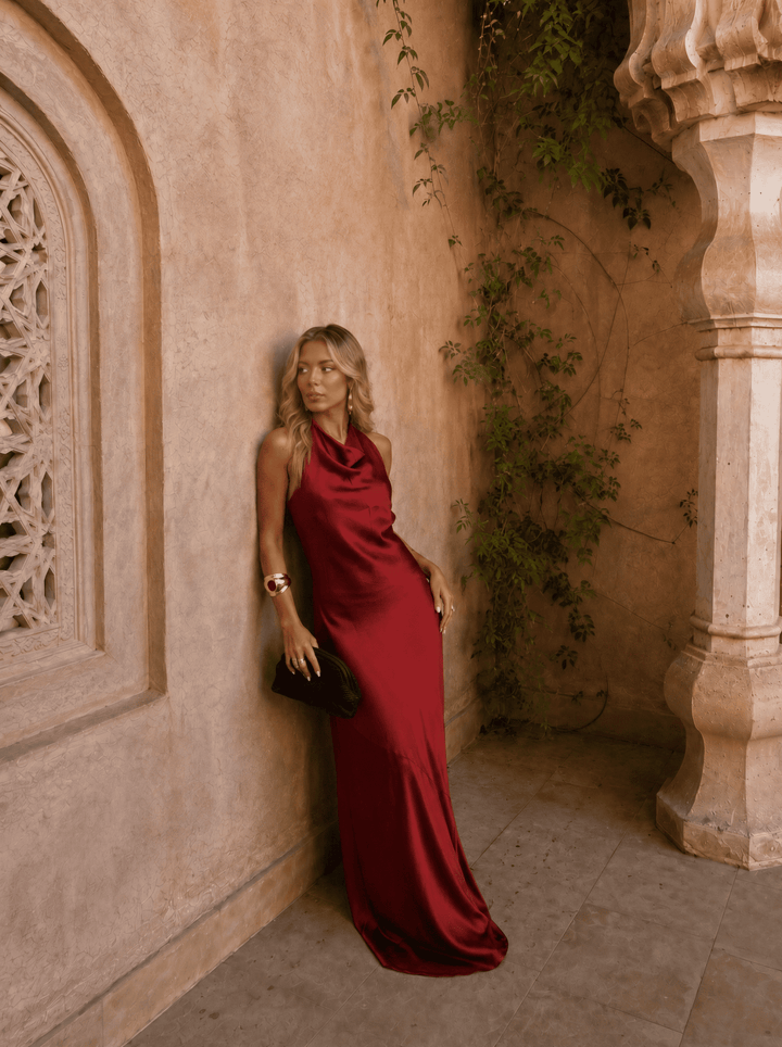 Imported Bennett and Lowe Rosario Riad-style dress for women, featuring intricate patterns and flowing fabric.